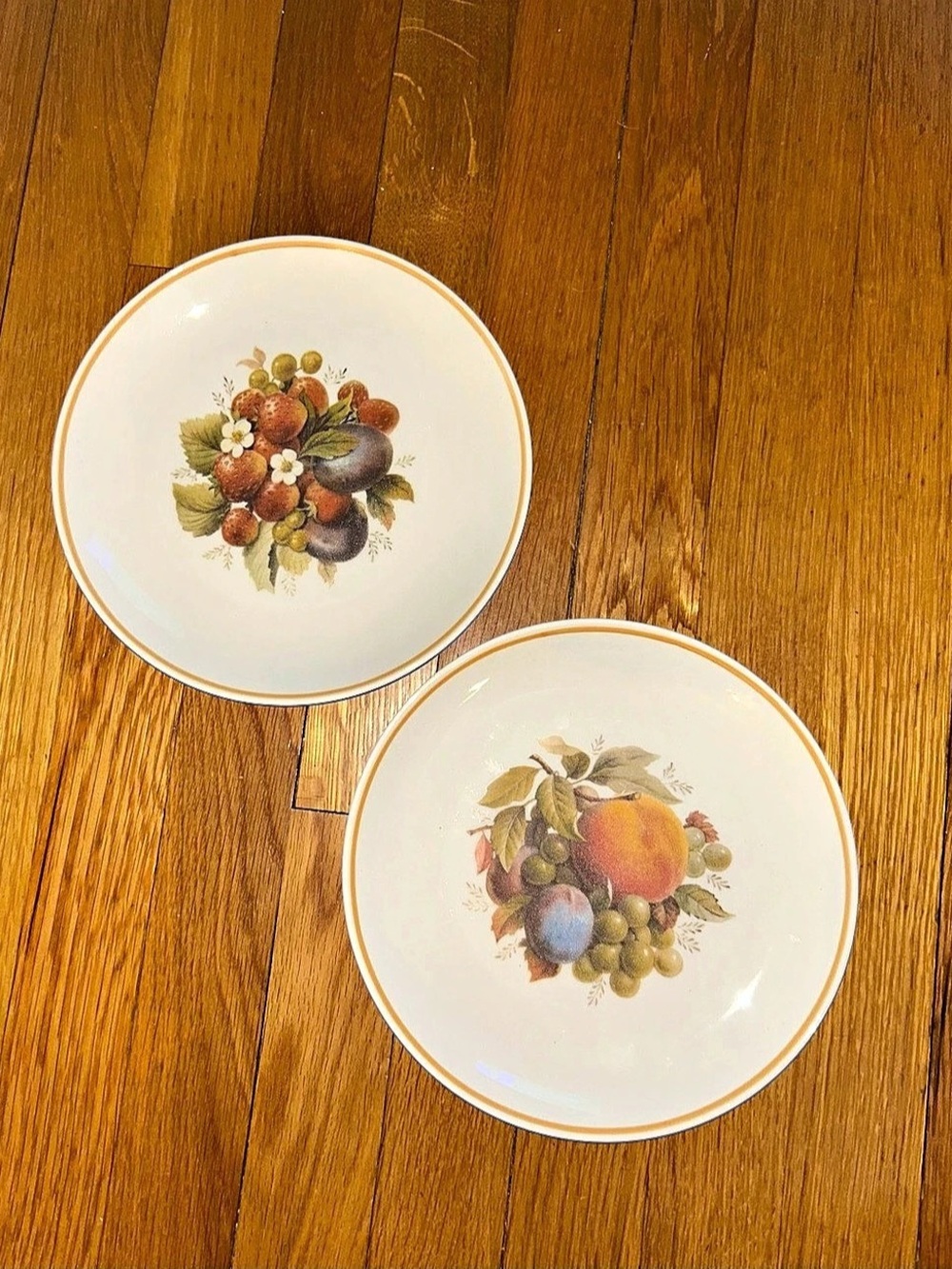 Vintage Bavarian style porcelain orchard fruit plates